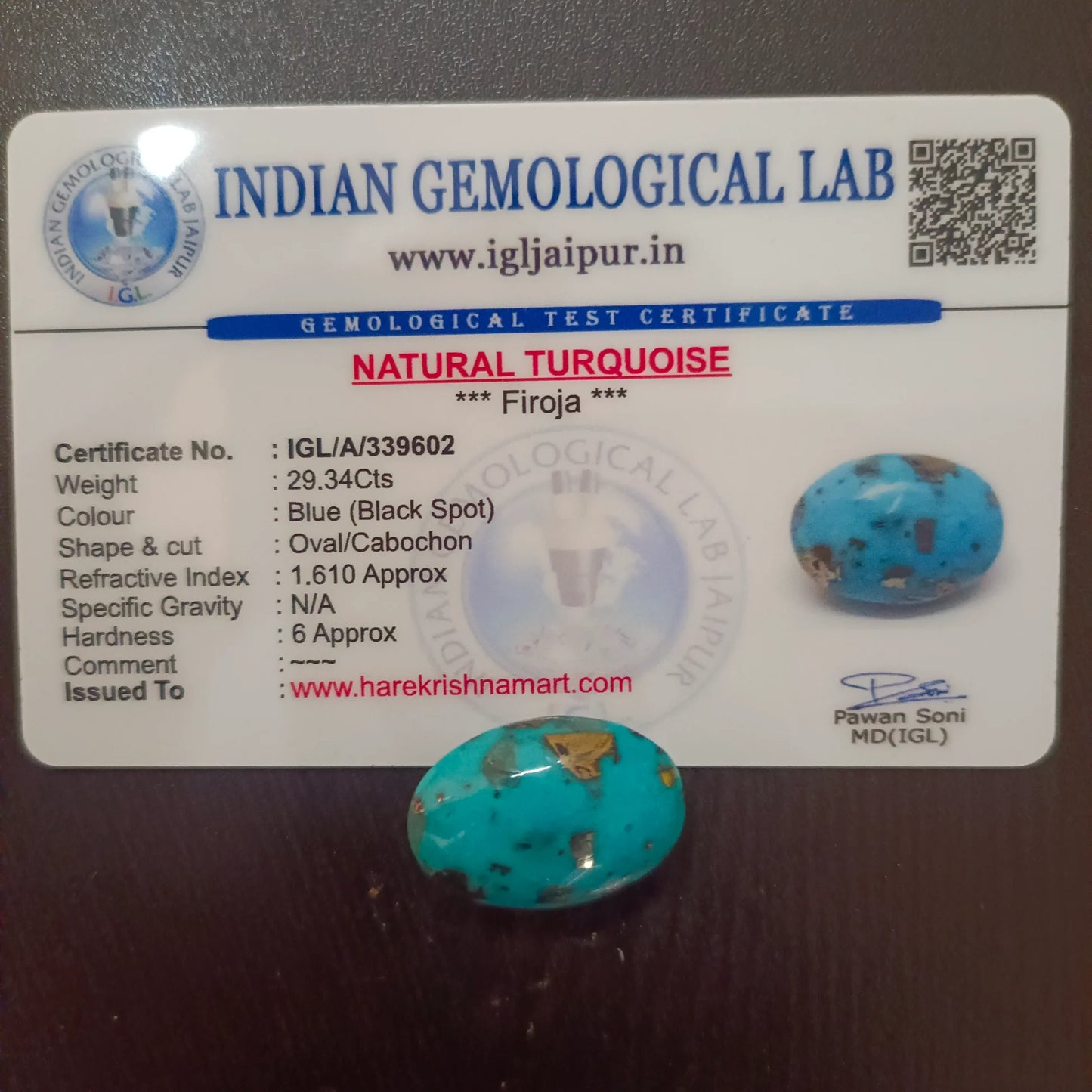 Iranian Turquoise Stone (Activated with Certificate)